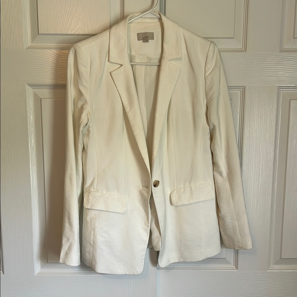 LOFT White Tailored Blazer with Notched Lapels